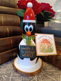 Premium Rustic Wooden Hand-crafted Christmas Penguin Gift Made In Yorkshire