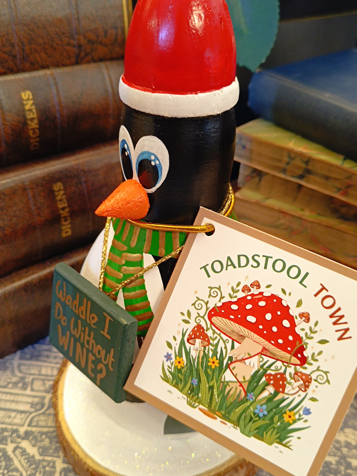 Premium Rustic Wooden Hand-crafted Christmas Penguin Gift Made In Yorkshire