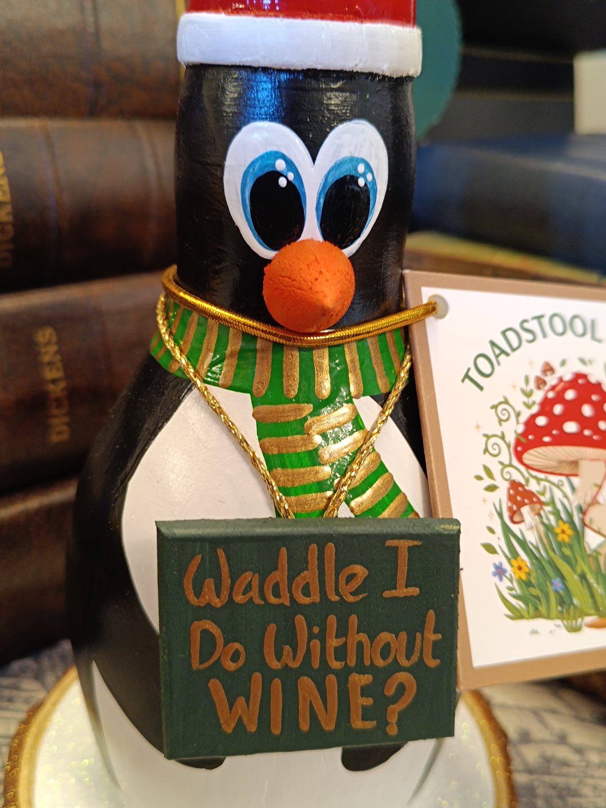 Premium Rustic Wooden Hand-crafted Christmas Penguin Gift Made In Yorkshire