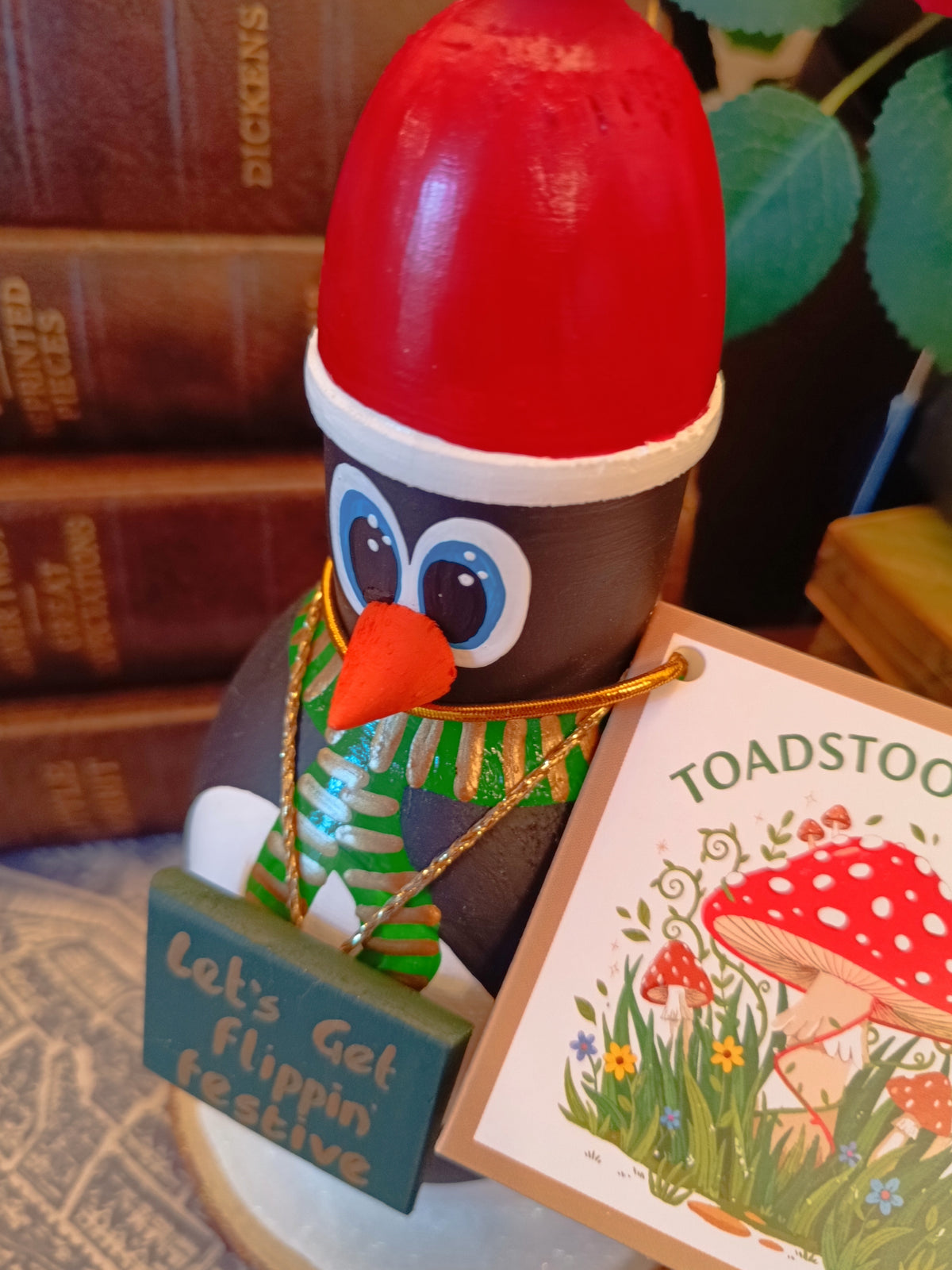 Premium Rustic Wooden Hand-crafted Christmas Penguin Gift Made In Yorkshire