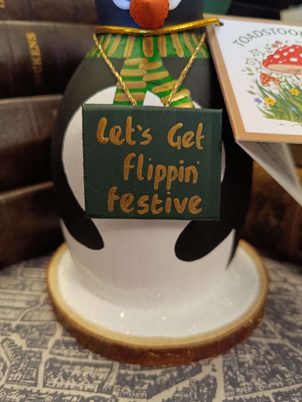 Premium Rustic Wooden Hand-crafted Christmas Penguin Gift Made In Yorkshire