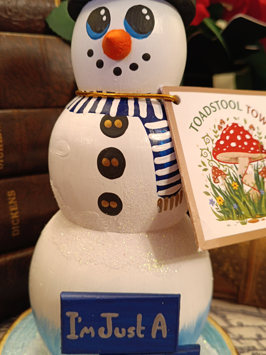 Premium Rustic Wooden Hand-crafted Snowman Decoration Gift Made In Yorkshire